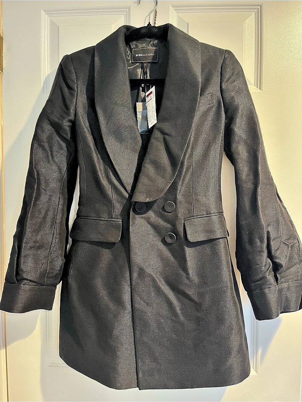 BCBGMAXAZRIA Blazer Double-Breasted Black Size XS NWT